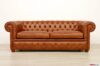 2-Meter-Cholesterfield-Sofa aus braunem, getrübtem Leder