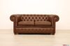 Chester-Sofa aus Leder in Schokolade