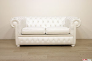 Weißes Chesterfield 2-Sitzer Sofa