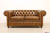 Braunes Chesterfield-Sofa aus antikem Leder mit Secondhand-Effekt