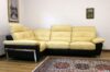 Leder-Ecksofa mit hohen Füßen