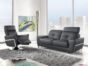 Modernes schwarzes Leder-Wohnzimmer