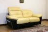 Gelbes und braunes modernes Sofa