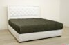 Doppelbett aus weißem Leder