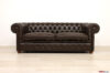 Chesterfield-Sofa aus dunkelbraunem Leder