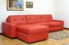 Modernes Sofa mit roter Lederhalbinsel