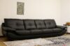 Maßgeschneidertes 4-Sitzer-Sofa aus schwarzem Leder