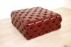 vintage burgunderrot leder capitonné pouf