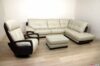 modernes Wohnzimmer mit Lederlounge