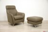 Moderner Sessel mit grauem Lederpuff