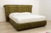 Klassisches Leichester Bett in grünem Leder
