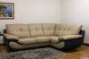 Graues und blaues modernes Ecksofa aus Leder