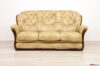 3-sitziges Sofa mit hoher Rückenlehne aus Leder und Holz