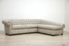 Chesterfield-Ledersofa mit Halbinsel