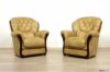 Klassische Ledersessel mit Holzdetails