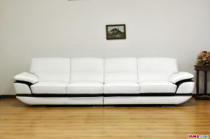 Individuelles 4-Sitzer-Sofa aus weißem Leder