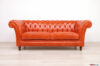 Winchester glänzendes orangefarbenes Ledersofa