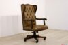 Büro-Sessel aus Leder und Holz im Vintage-Stil