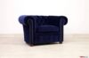 Blauer Chesterfield-Samtsessel