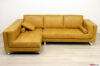 Steppsofa mit Halbinsel aus Leder mit Alterungseffekt