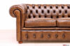 Klassische englische Vintage Leder Chester Sofa Armlehne braun