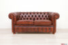 Chester 2-Sitzer Ledersofa, handgealtert, rostfarben