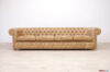 Chesterfield 4-Sitzer Ledersofa zum Hochziehen hellbraun
