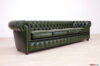 4-sitziges englisches Chesterfield-Sofa, grün, handgealtert