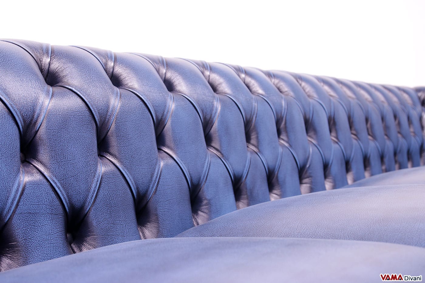 Chesterfield-Sofarücken mit Capitonné-Arbeit