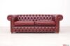 Chester Club 2 Meter langes rotes handgepolstertes Ledersofa