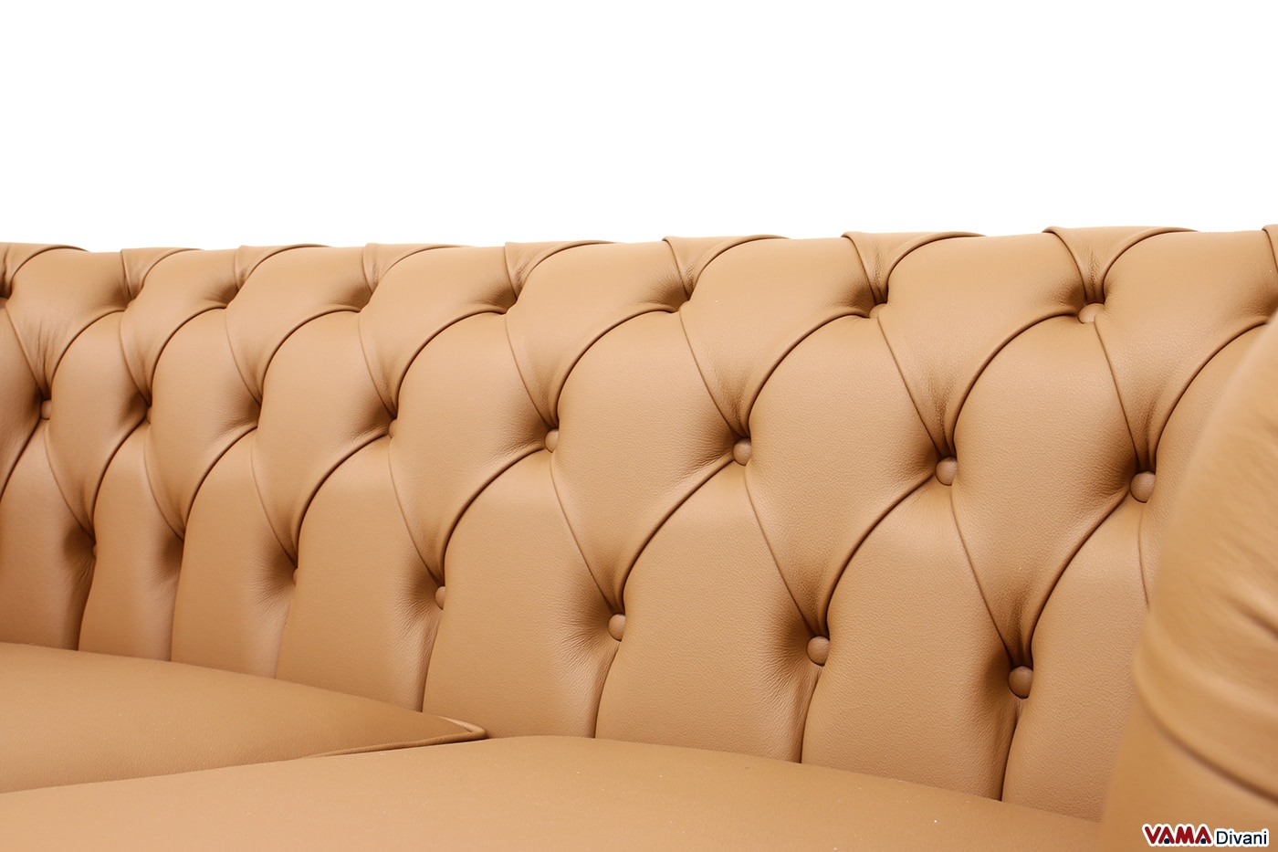 Rückenlehne mit Capitonné-Heftung des 2-Sitzer Chesterfield Sofas