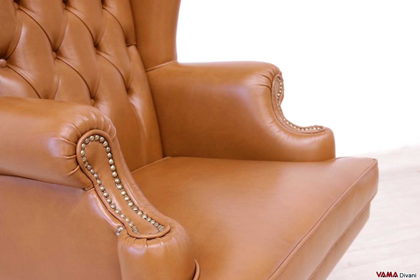Cognacfarbener Leder-Chefsessel Executive