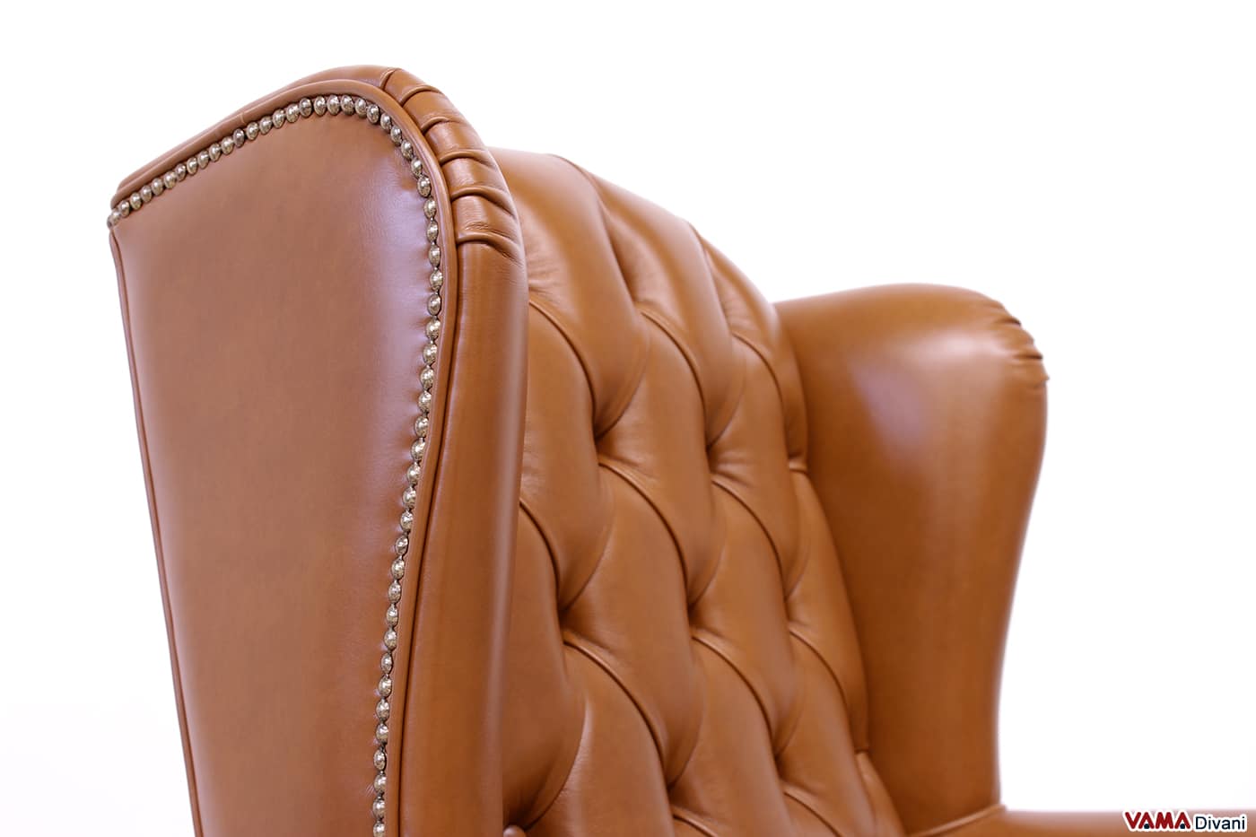 Cognacfarbener Leder-Chefsessel Executive