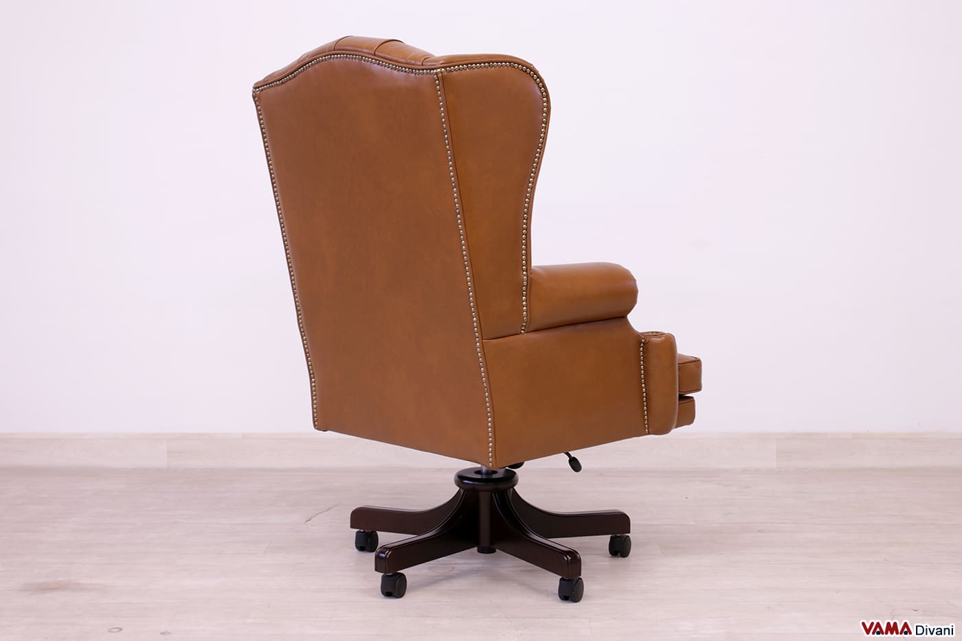 Cognacfarbener Leder-Chefsessel Executive